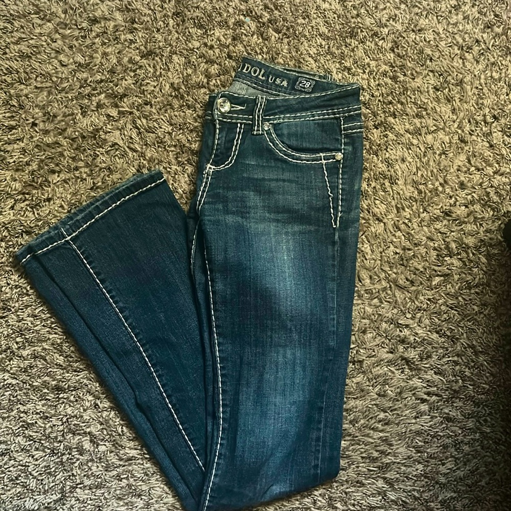 Jeans, L. A Idol, dark wash, size 28